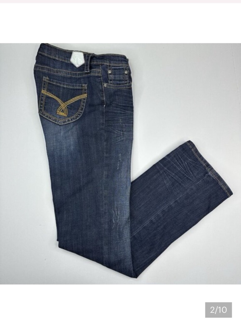 Tin Haul Womens Bootcut Jeans Dark Wash Distressed Stretch Denim W31-34”/34 Long - Picture 8 of 9